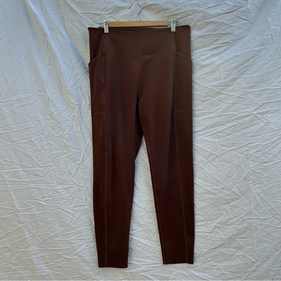 girlfriend collective Pants - Girlfriend Collective Brown XXXL Leggings with Pockets 0041